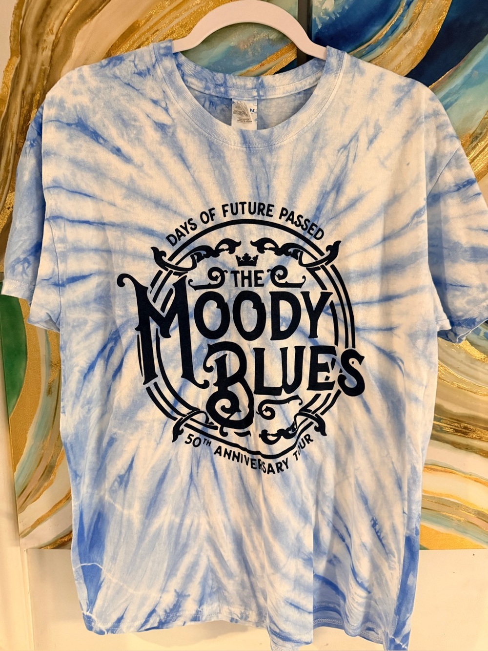 MOODY BLUES Tie Dye 2017 50th D.O.F.P Anniversary Tour Tee Shirt